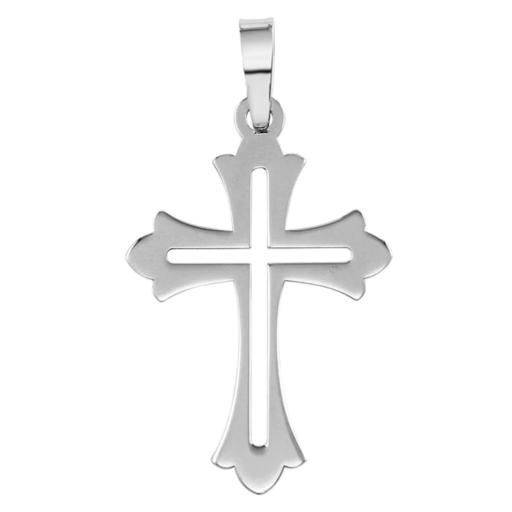 925 Sterling Silver Open Cross Religious Pendant Necklace 62$